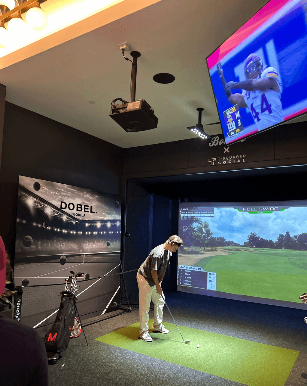 Interior of T-Squared Social, the games and sports bar venue near Grand Central in Midtown Manhattan