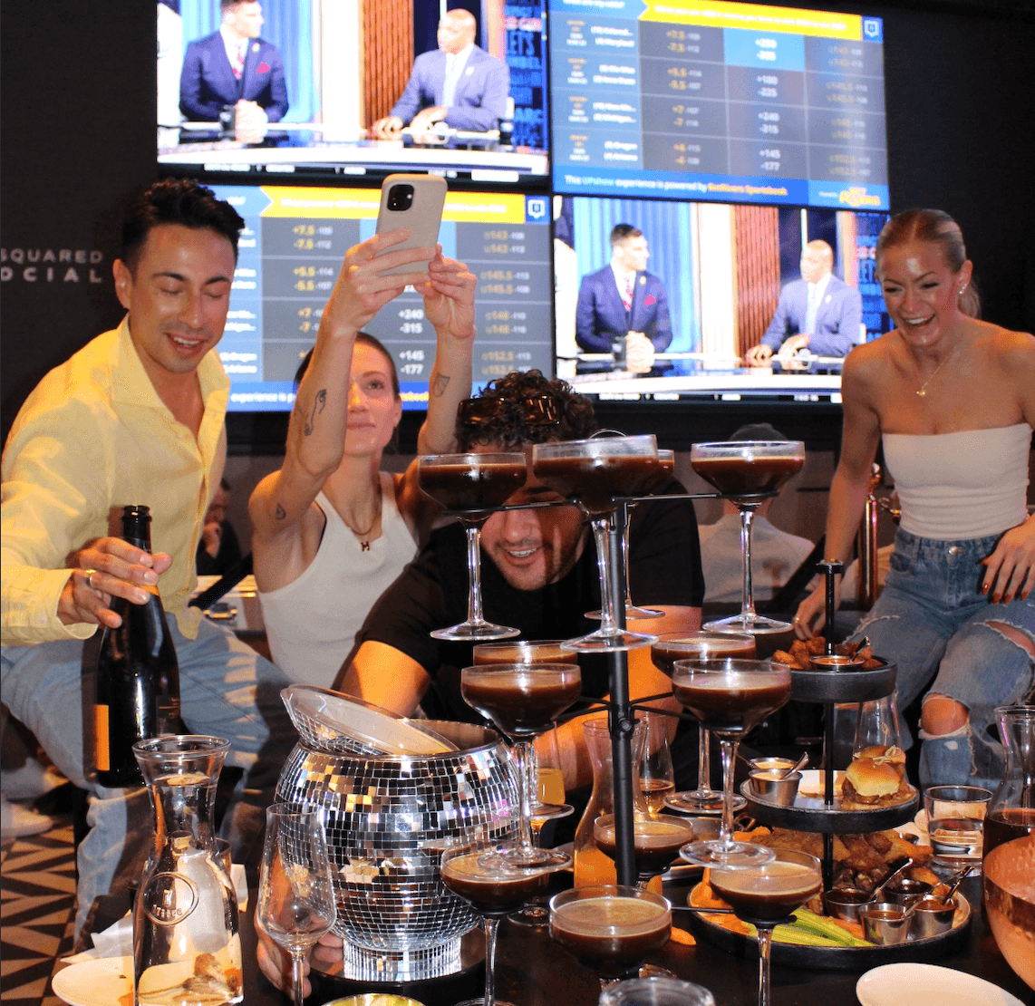 Gaming and bar area inside T-Squared Social in Midtown Manhattan